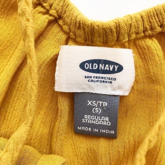 Old Navy mustard guazy drop waist dress EUC XS(5T) - Picture 3 of 4